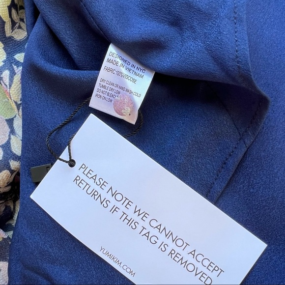 NWT Yumi Kim Andrea Puff Sleeve Ruffle Hem Midi Dress in Laguna Breeze M… - Picture 12 of 12